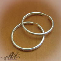 Сребърни обеци халки 3 см. E-613 Сребърни обеци халки 3 см. E-613