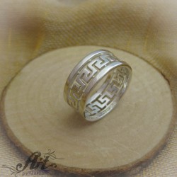 Мъжки сребърен пръстен халка R-166