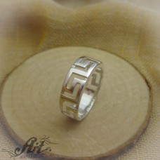 Мъжки сребърен пръстен халка R-187