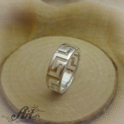 Мъжки сребърен пръстен халка R-187
