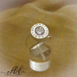 Сребърен дамски пръстен с цирконий  " Bvlgari" R-535