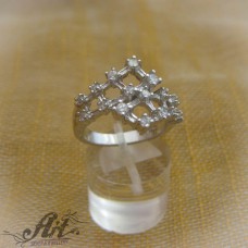 Сребърен дамски пръстен с цирконий R-011