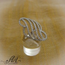Сребърен дамски пръстен с цирконий R-012