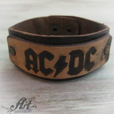 Гривна от естествена кожа "AC/DC" BS-041