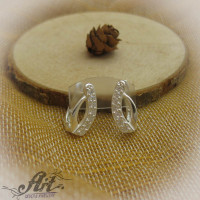 Сребърни обеци с цирконий - E-650