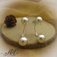 Сребърни обеци две топки - Е-697 Сребърни обеци две топки - Е-697