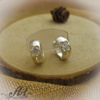 Сребърни обеци с цирконий - Е-515