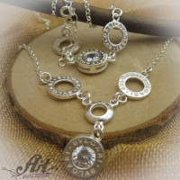 Сребърен комплект с циркони  "Bvlgari" S-208