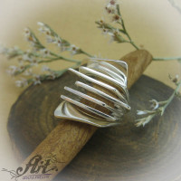 Сребърен дамски пръстен "Ветрило" R-584