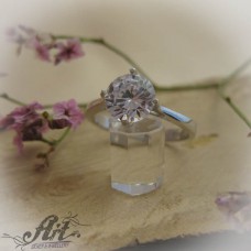 Сребърен дамски пръстен с цирконий R-611