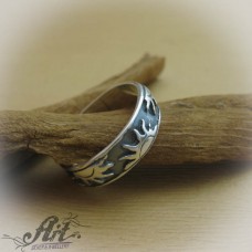Мъжки сребърен пръстен халка R-599
