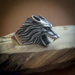 Мъжки стоманен пръстен "Вълк" RS-033