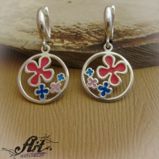 Сребърни обеци с емайл E-704 Сребърни обеци с емайл E-704