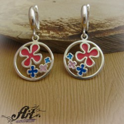 Сребърни обеци с емайл E-704 Сребърни обеци с емайл E-704