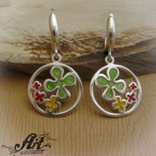 Сребърни обеци с емайл E-705 Сребърни обеци с емайл E-705