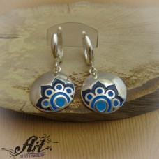 Сребърни обеци с емайл - E-703 Сребърни обеци с емайл - E-703