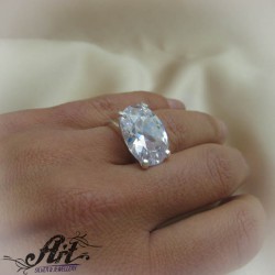 Сребърен дамски пръстен с цирконий  R-712