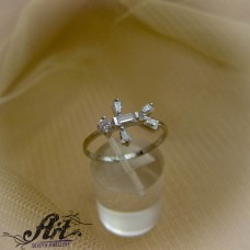 Сребърен дамски пръстен с цирконий R-053