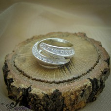 Сребърен дамски пръстен с цирконий R-454