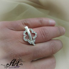 Сребърен дамски пръстен с цирконий R-224