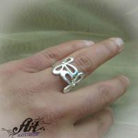 Сребърен пръстен "Цветя" R-760