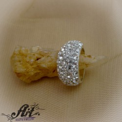 Сребърен дамски пръстен с камъни Swarovski R-248