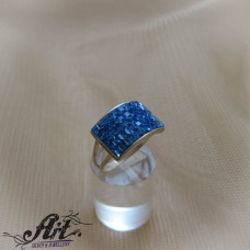Сребърен дамски пръстен с камъни Swarovski R-836