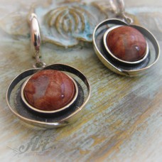  Сребърни обеци с естествени камъни - E-305