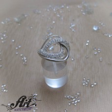 Сребърен дамски пръстен с цирконий R-545