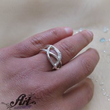 Сребърен дамски пръстен  с цирконий R-876