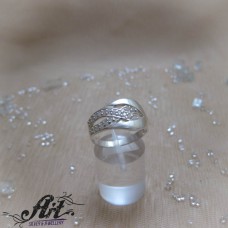 Сребърен дамски пръстен с цирконий R-881