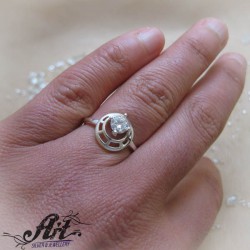 Сребърен пръстен с цирконий R-888