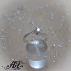 Сребърен дамски пръстен с цирконий R-897