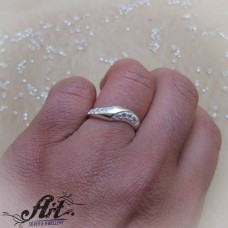 Сребърен пръстен с цирконий R-914