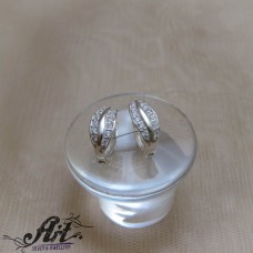 Сребърни обеци с цирконий  -  E-1164