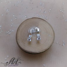 Сребърни обеци с циркони E-12471