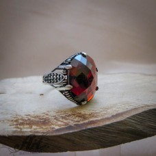 Мъжки сребърен пръстен с рубин R-1038