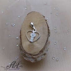 Сребърен медальон с циркони "Сърце" P-1226
