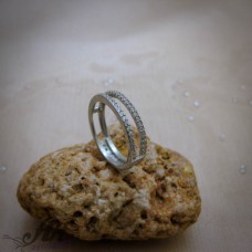 Сребърен дамски пръстен с циркони R-1093