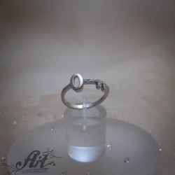 Сребърен дамски пръстен с циркони "Ключ" R-1125