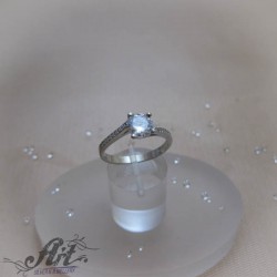 Сребърен дамски пръстен с циркони R-1143