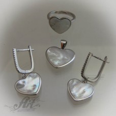 Дамски сребърен комплект с естествени камъни