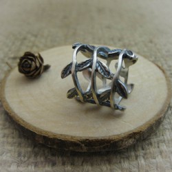 Сребърен пръстен " Плетеница от листа" R-484