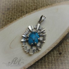 Сребърен медальон с естествен камък " Тюркоаз" P-418
