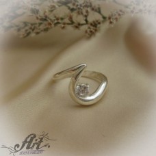 Сребърен дамски пръстен с цирконий R-554