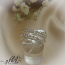 Сребърен дамски пръстен с цирконий R-566
